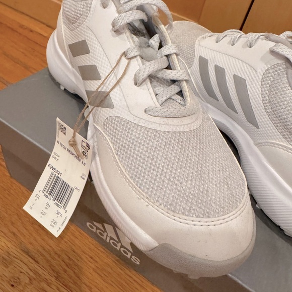 ADIDAS Golf Shoes White Silver Gray Women's Tech Response 2.0 Golf Sneakers NWT - Picture 5 of 7